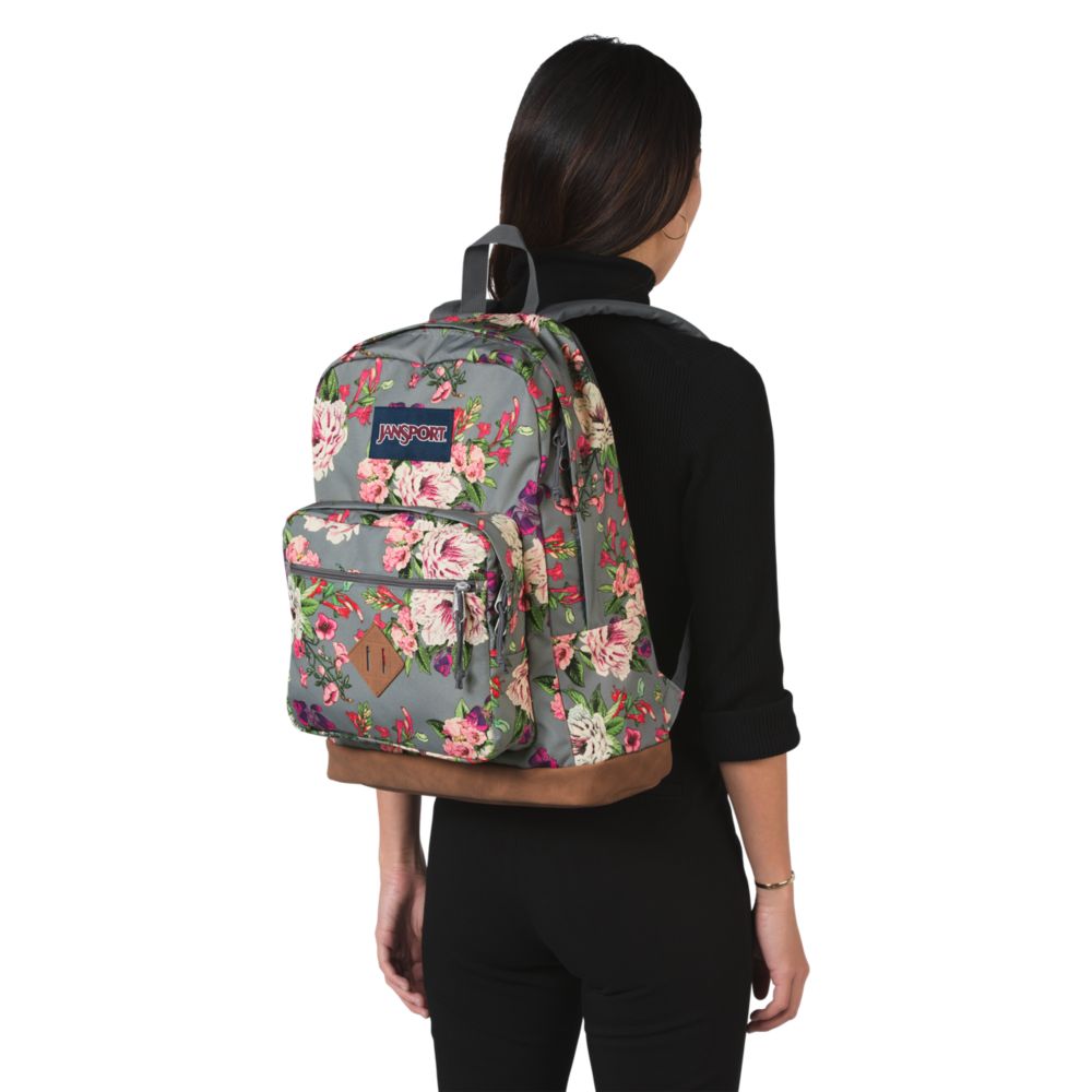 JanSport City View Backpack Grey Bouquet • Backpacks for School • Handbags Vogue
