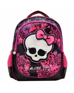 Mattel Monster High Deluxe 3D Plush Velvet Backpack Bag Black / Pink