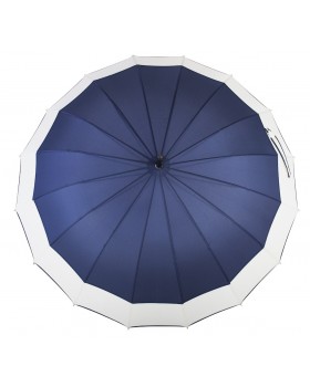 Knirps Belami Stick Umbrella with Shoulder Strap Navy/White