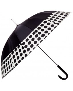 ShedRain Spot On 16-Panel Auto Open Stick Umbrella Polka Dot Black